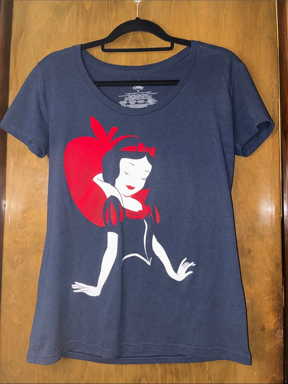 Disney Navy Graphic Snow White Tee with Red & White Print